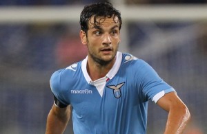 during the TIM Cup match between SS Lazio and Bassano FC at Olimpico Stadium on August 24, 2014 in Rome, Italy.