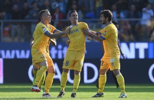 during the Serie B match between NFrosinone Calcio and Parma Calcio on November 4, 2017 in Frosinone, Italy.